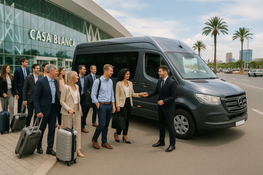 Airport and Hotel Delivery for Vans in Casablanca: Luggage, Film Crews and Corporate Groups