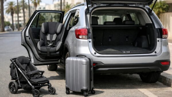Casablanca Car Rental for Families ISOFIX, Child Seats, Strollers & Trunk Space