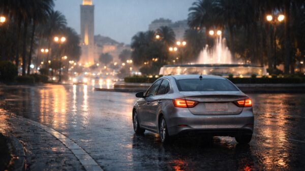 Casablanca Rainy-Day Driving Slippery Roundabouts, Headlights, and Safe Speed Habits